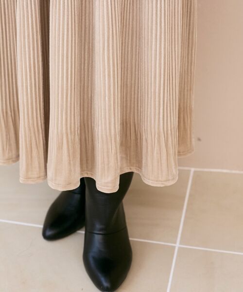 le.coeur blanc / ルクールブラン ロング・マキシ丈スカート | 《WEB限定アイテム》ベロアプリーツスカート | 詳細8