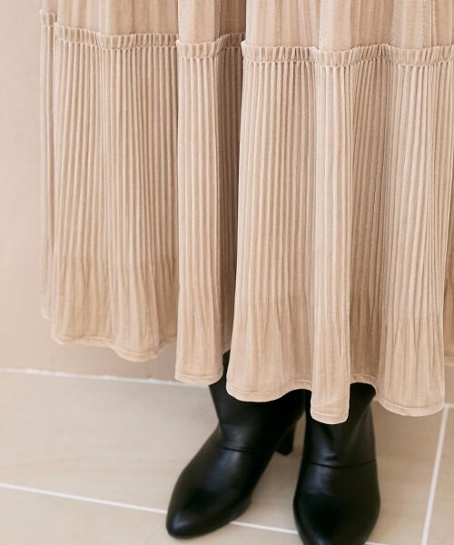 le.coeur blanc / ルクールブラン ロング・マキシ丈スカート | 《WEB限定アイテム》ベロアプリーツスカート | 詳細9