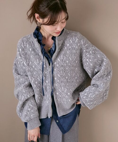 le.coeur blanc / ルクールブラン ブルゾン | モールジャガードニットブルゾン | 詳細13