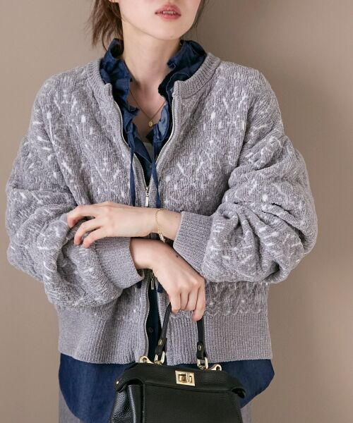 le.coeur blanc / ルクールブラン ブルゾン | モールジャガードニットブルゾン | 詳細14