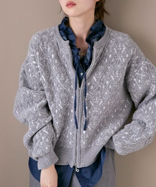 le.coeur blanc / ルクールブラン ブルゾン | モールジャガードニットブルゾン | 詳細15