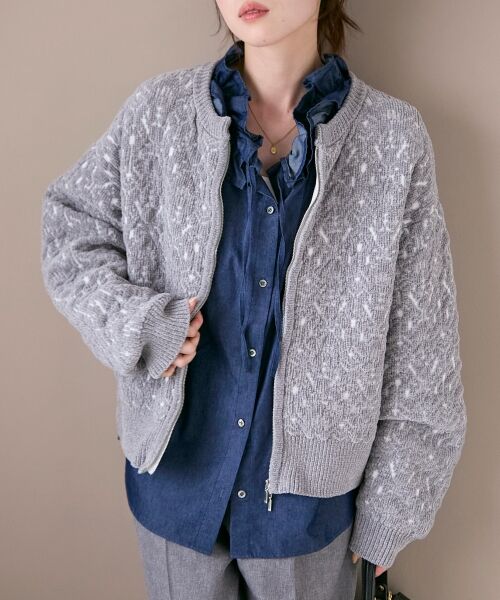 le.coeur blanc / ルクールブラン ブルゾン | モールジャガードニットブルゾン | 詳細16
