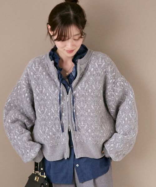 le.coeur blanc / ルクールブラン ブルゾン | モールジャガードニットブルゾン | 詳細18