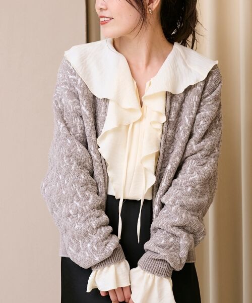 le.coeur blanc / ルクールブラン ブルゾン | モールジャガードニットブルゾン | 詳細2