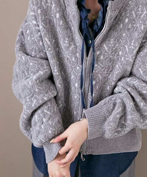 le.coeur blanc / ルクールブラン ブルゾン | モールジャガードニットブルゾン | 詳細25