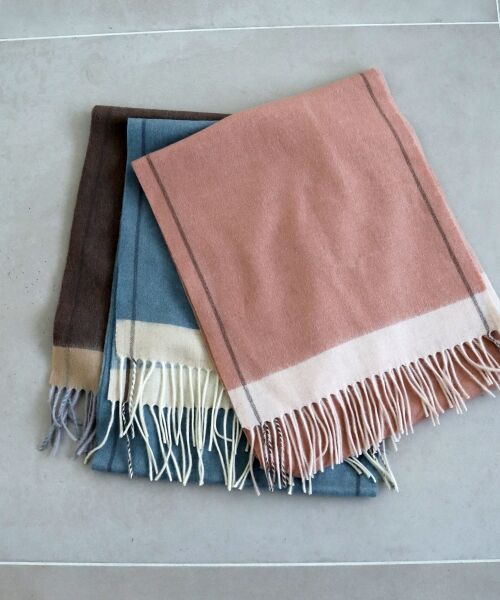 le.coeur blanc / ルクールブラン マフラー・ショール・スヌード・ストール | 《WEB限定アイテム》バイカラーラインストール | 詳細1