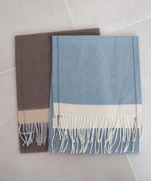 le.coeur blanc / ルクールブラン マフラー・ショール・スヌード・ストール | 《WEB限定アイテム》バイカラーラインストール | 詳細16