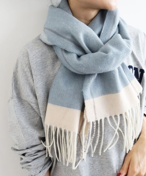 le.coeur blanc / ルクールブラン マフラー・ショール・スヌード・ストール | 《WEB限定アイテム》バイカラーラインストール | 詳細17