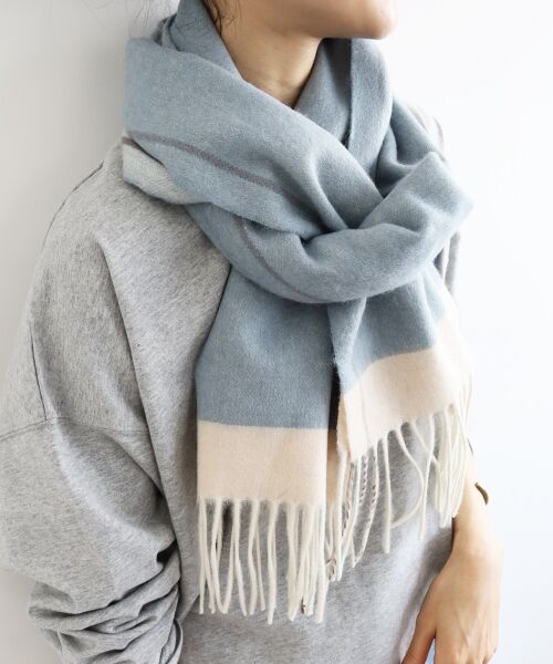 le.coeur blanc / ルクールブラン マフラー・ショール・スヌード・ストール | 《WEB限定アイテム》バイカラーラインストール | 詳細18