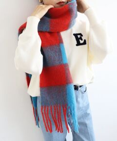 le.coeur blanc / ルクールブラン マフラー・ショール・スヌード・ストール | ビッグフリンジチェックストール