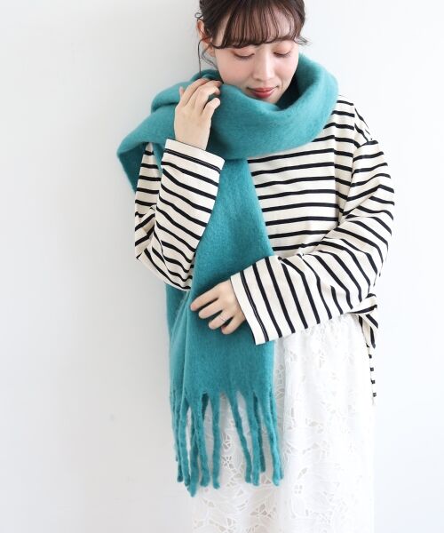 le.coeur blanc / ルクールブラン マフラー・ショール・スヌード・ストール | 《WEB限定アイテム》ビッグフリンジストール | 詳細3