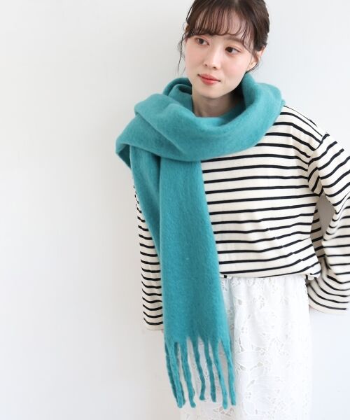 le.coeur blanc / ルクールブラン マフラー・ショール・スヌード・ストール | 《WEB限定アイテム》ビッグフリンジストール | 詳細4