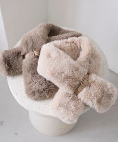 le.coeur blanc / ルクールブラン マフラー・ショール・スヌード・ストール | 《WEB限定アイテム》フェイクファーベルト付ティペット