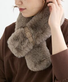 le.coeur blanc / ルクールブラン マフラー・ショール・スヌード・ストール | 《WEB限定アイテム》フェイクファーベルト付ティペット