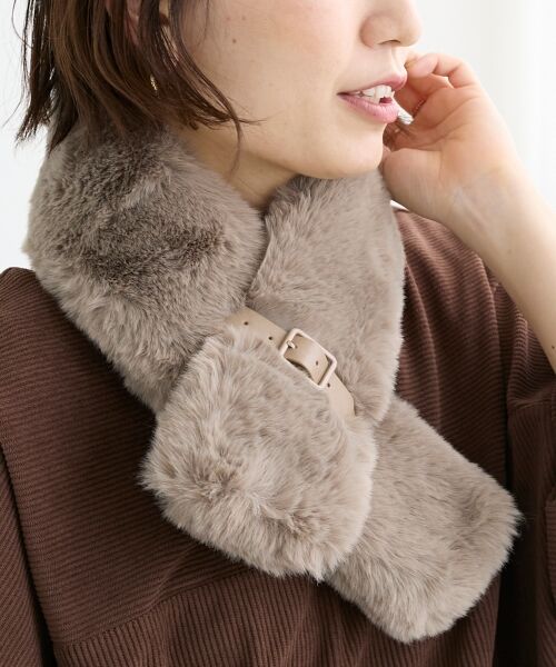 le.coeur blanc / ルクールブラン マフラー・ショール・スヌード・ストール | 《WEB限定アイテム》フェイクファーベルト付ティペット | 詳細10