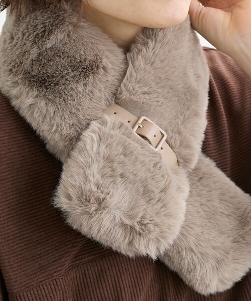 le.coeur blanc / ルクールブラン マフラー・ショール・スヌード・ストール | 《WEB限定アイテム》フェイクファーベルト付ティペット | 詳細4