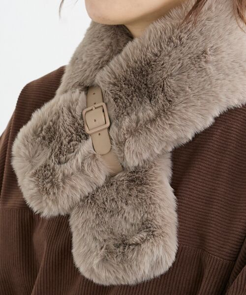 le.coeur blanc / ルクールブラン マフラー・ショール・スヌード・ストール | 《WEB限定アイテム》フェイクファーベルト付ティペット | 詳細5