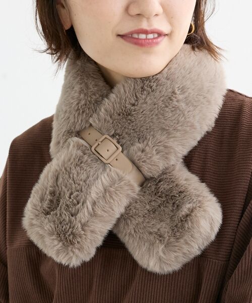 le.coeur blanc / ルクールブラン マフラー・ショール・スヌード・ストール | 《WEB限定アイテム》フェイクファーベルト付ティペット | 詳細8