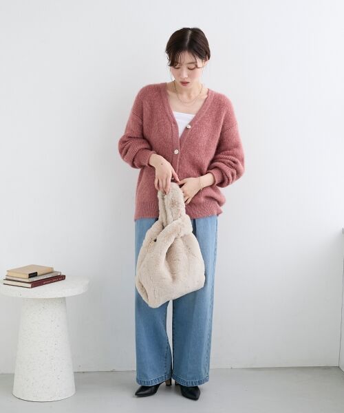 le.coeur blanc / ルクールブラン トートバッグ | 《WEB限定アイテム》フェイクファーマルシェバッグ | 詳細12