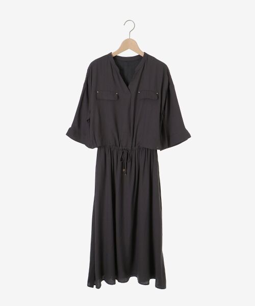 le.coeur blanc / ルクールブラン ロング・マキシ丈ワンピース | リネンライクハーフスリーブワンピース | 詳細1