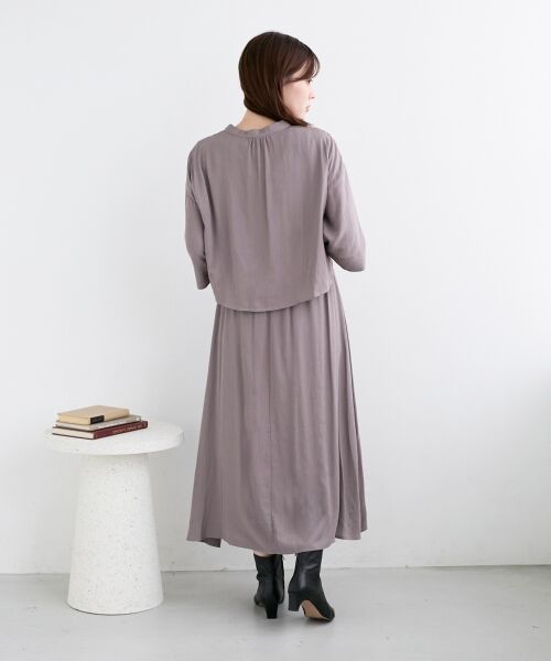 le.coeur blanc / ルクールブラン ロング・マキシ丈ワンピース | リネンライクハーフスリーブワンピース | 詳細16
