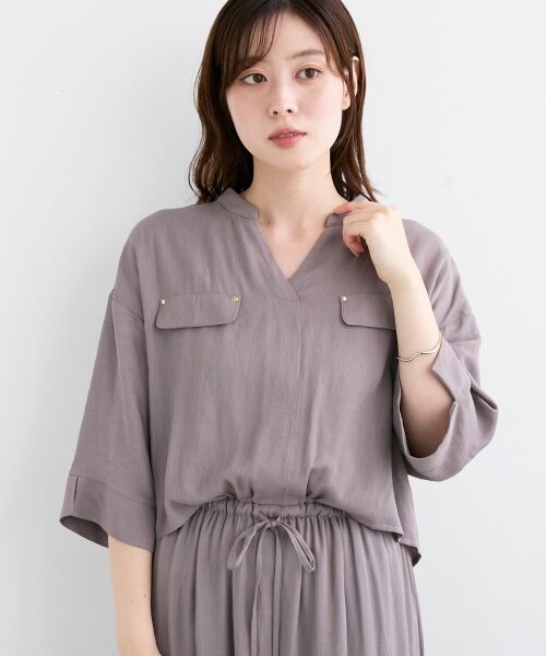 le.coeur blanc / ルクールブラン ロング・マキシ丈ワンピース | リネンライクハーフスリーブワンピース | 詳細19