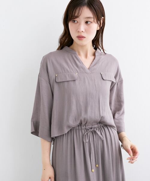 le.coeur blanc / ルクールブラン ロング・マキシ丈ワンピース | リネンライクハーフスリーブワンピース | 詳細21