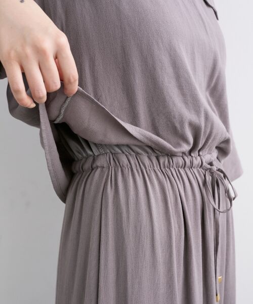 le.coeur blanc / ルクールブラン ロング・マキシ丈ワンピース | リネンライクハーフスリーブワンピース | 詳細23