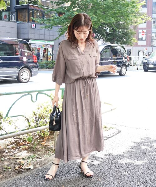 le.coeur blanc / ルクールブラン ロング・マキシ丈ワンピース | リネンライクハーフスリーブワンピース | 詳細24