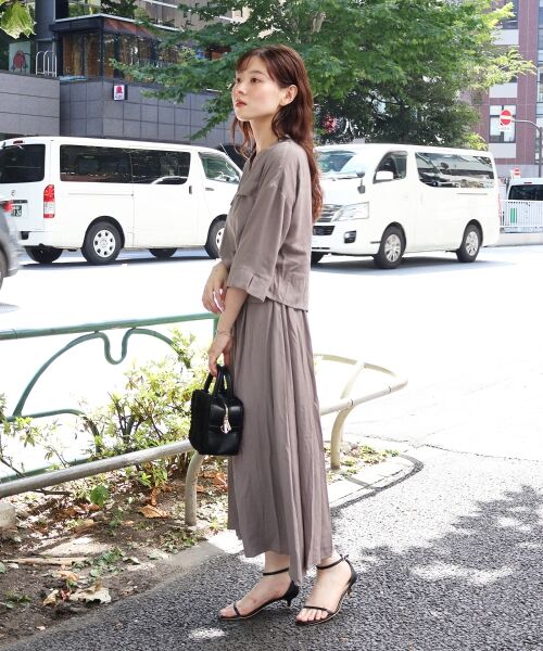 le.coeur blanc / ルクールブラン ロング・マキシ丈ワンピース | リネンライクハーフスリーブワンピース | 詳細25