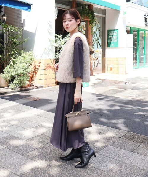 le.coeur blanc / ルクールブラン ロング・マキシ丈ワンピース | リネンライクハーフスリーブワンピース | 詳細8