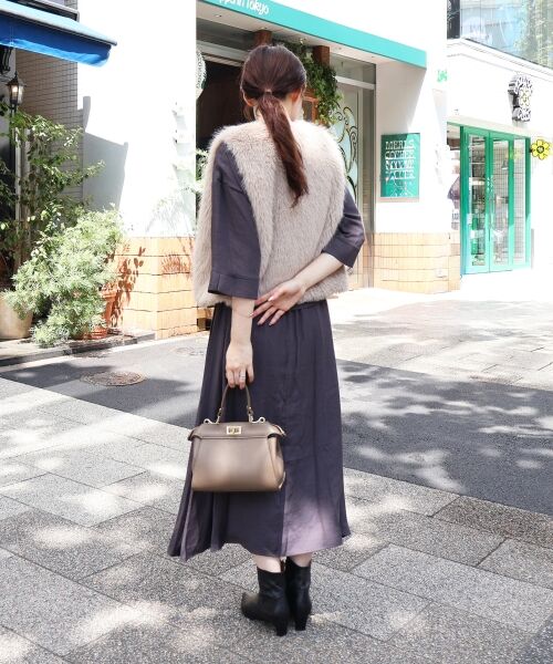 le.coeur blanc / ルクールブラン ロング・マキシ丈ワンピース | リネンライクハーフスリーブワンピース | 詳細9