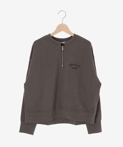 le.coeur blanc / ルクールブラン スウェット | 刺繍入りハーフジップスウェット | 詳細1