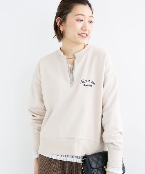 le.coeur blanc / ルクールブラン スウェット | 刺繍入りハーフジップスウェット | 詳細13