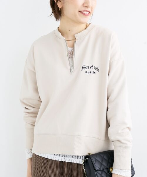 le.coeur blanc / ルクールブラン スウェット | 刺繍入りハーフジップスウェット | 詳細14