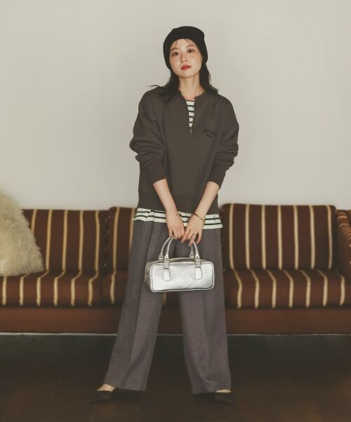 le.coeur blanc / ルクールブラン スウェット | 刺繍入りハーフジップスウェット | 詳細8