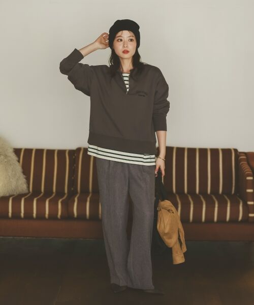 le.coeur blanc / ルクールブラン スウェット | 刺繍入りハーフジップスウェット | 詳細9