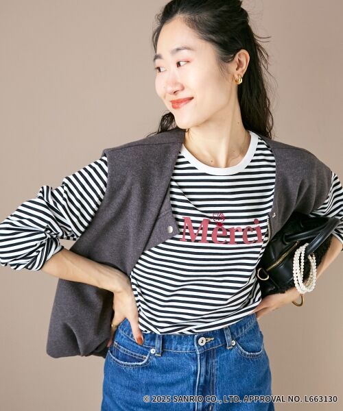 le.coeur blanc / ルクールブラン カットソー | 【HELLO KITTY】Merci刺繍ボーダーロンT | 詳細16