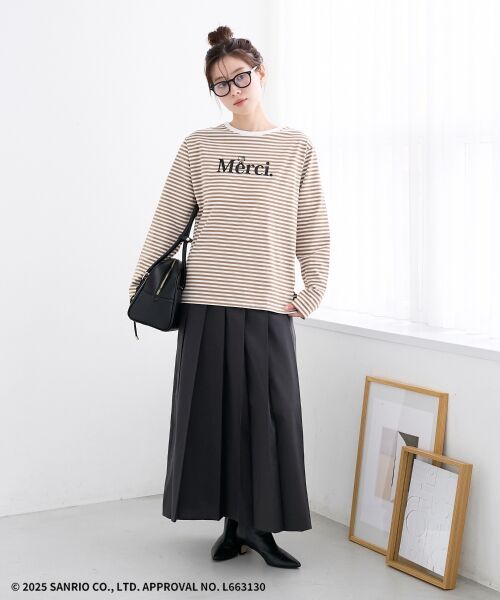 le.coeur blanc / ルクールブラン カットソー | 【HELLO KITTY】Merci刺繍ボーダーロンT | 詳細7