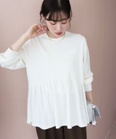 le.coeur blanc / ルクールブラン カットソー | 【吸湿発熱】ギャザーレイヤープルオーバー