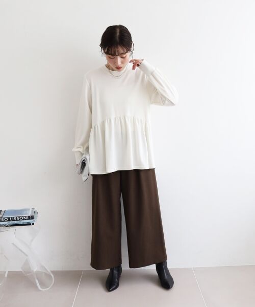 le.coeur blanc / ルクールブラン カットソー | 【吸湿発熱】ギャザーレイヤープルオーバー | 詳細10