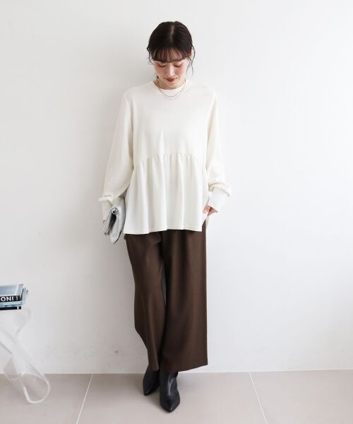 le.coeur blanc / ルクールブラン カットソー | 【吸湿発熱】ギャザーレイヤープルオーバー | 詳細11