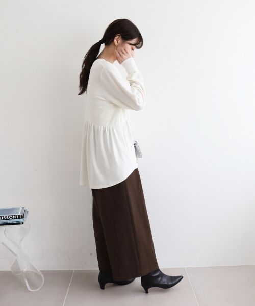 le.coeur blanc / ルクールブラン カットソー | 【吸湿発熱】ギャザーレイヤープルオーバー | 詳細14