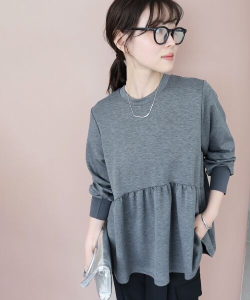 le.coeur blanc / ルクールブラン カットソー | 【吸湿発熱】ギャザーレイヤープルオーバー | 詳細18