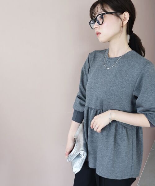 le.coeur blanc / ルクールブラン カットソー | 【吸湿発熱】ギャザーレイヤープルオーバー | 詳細19