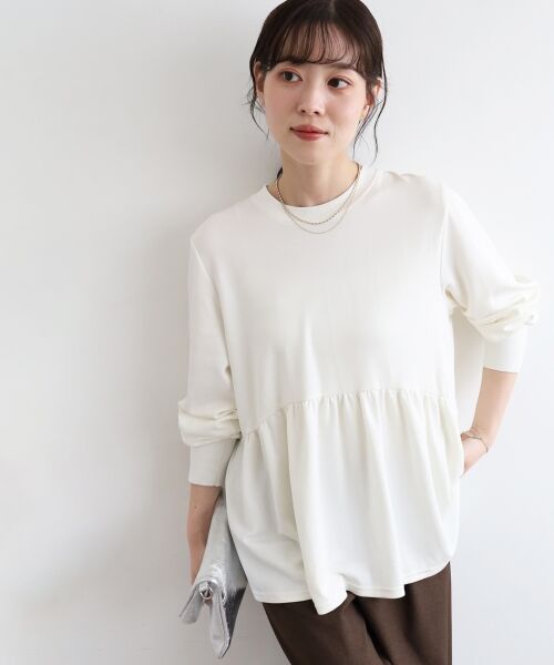 le.coeur blanc / ルクールブラン カットソー | 【吸湿発熱】ギャザーレイヤープルオーバー | 詳細2