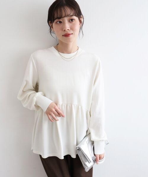 le.coeur blanc / ルクールブラン カットソー | 【吸湿発熱】ギャザーレイヤープルオーバー | 詳細3