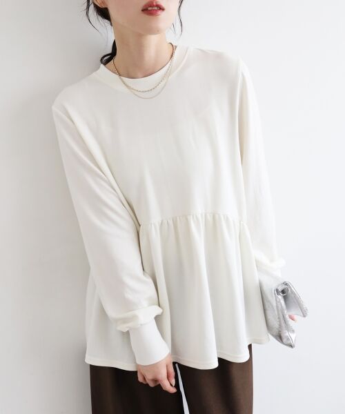 le.coeur blanc / ルクールブラン カットソー | 【吸湿発熱】ギャザーレイヤープルオーバー | 詳細4