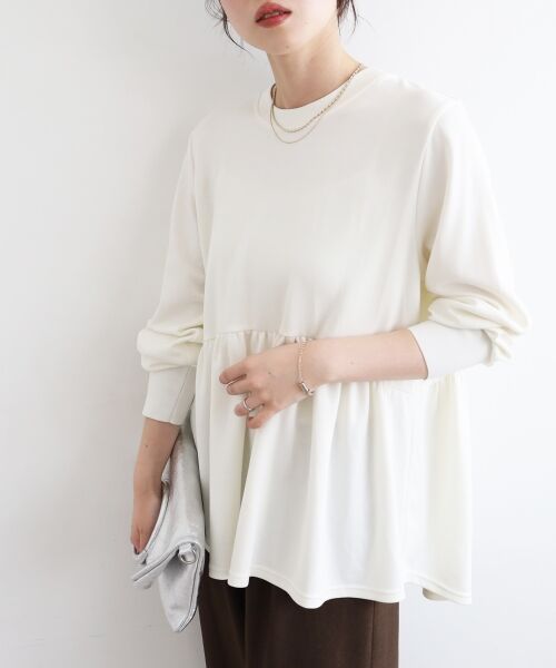 le.coeur blanc / ルクールブラン カットソー | 【吸湿発熱】ギャザーレイヤープルオーバー | 詳細5