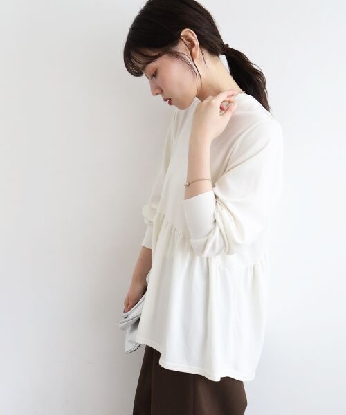 le.coeur blanc / ルクールブラン カットソー | 【吸湿発熱】ギャザーレイヤープルオーバー | 詳細6